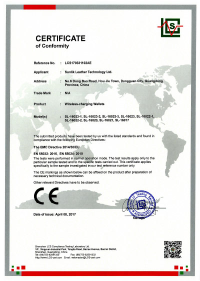 CE certificate of sunlik