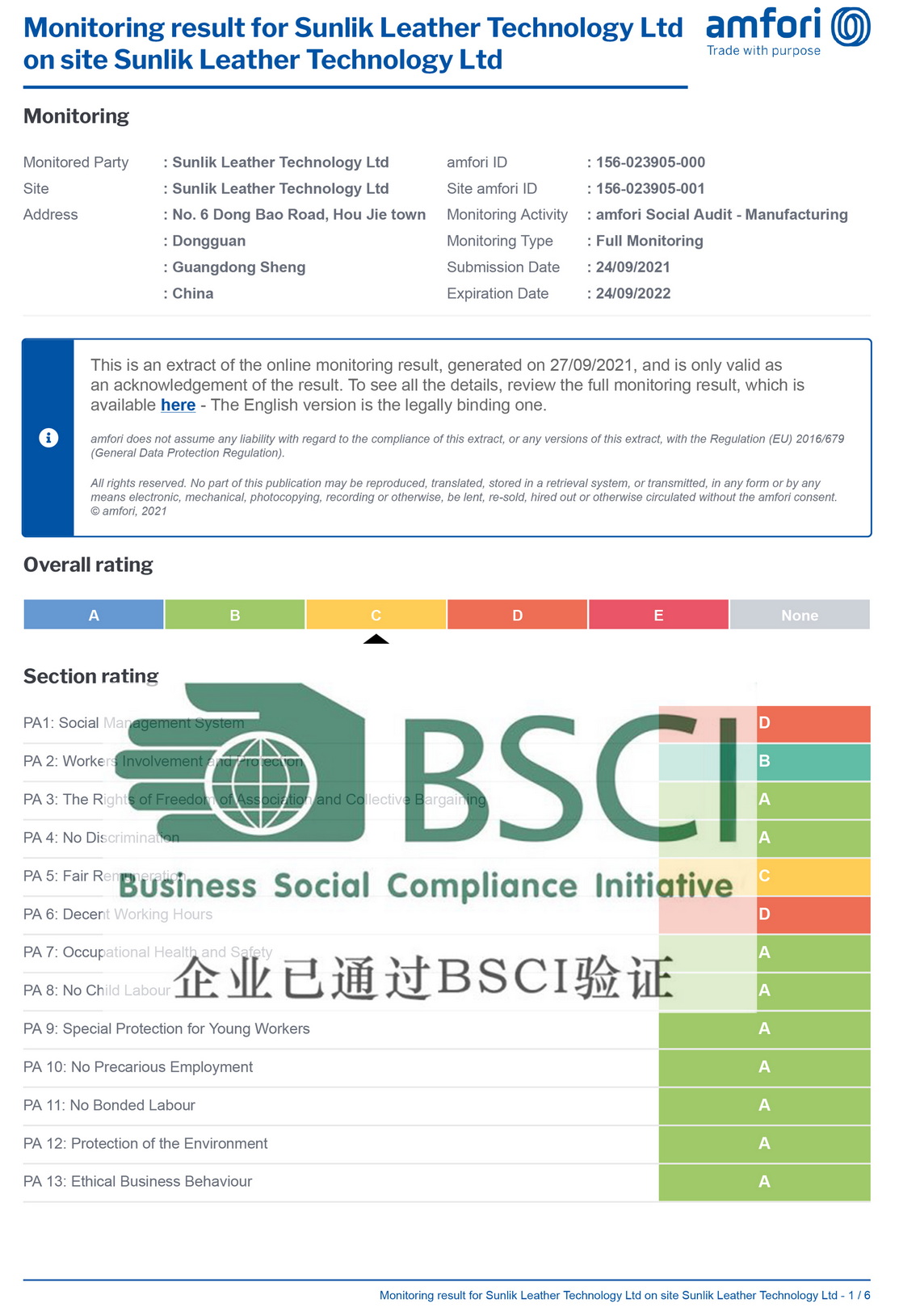  2021 BSCI certificate-Sunlik 