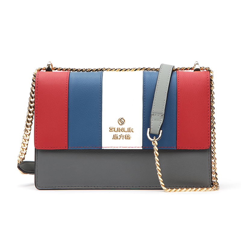 Hot sale combination colors elegant fashion handbag chain ba 